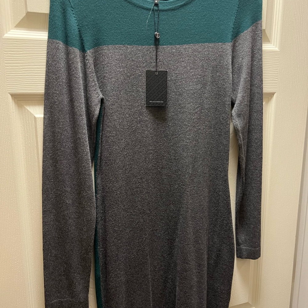 Tart Teal and Gray Mini Dress
